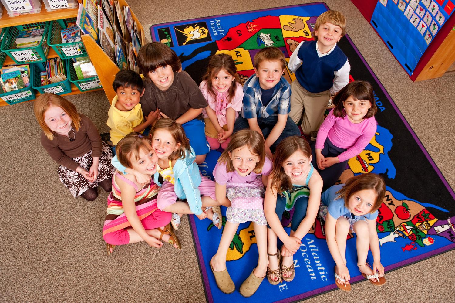 Students learning together in a Faith Academy classroom